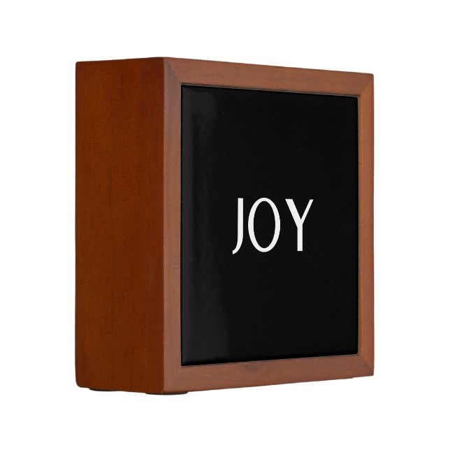 Elegant & Sleek Black QR Code Desk Organizer (Left)