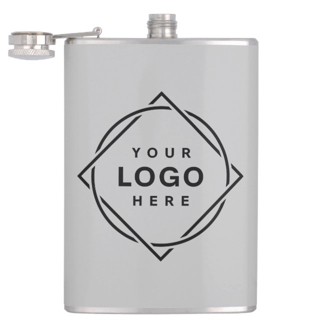 Elegant & Sleek Black QR Code Flask (Opened)