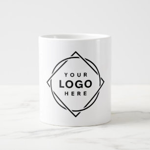 Elegant & Sleek Black QR Code Giant Coffee Mug