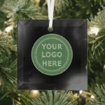 Elegant & Sleek Black QR Code Glass Ornament<br><div class="desc">This design is accessible to all. Feel free to customize the logo,  images,  tStylish Black QR Code Design | Elegant Brandext,  and colors according to your preferences. Thank you very much.</div>