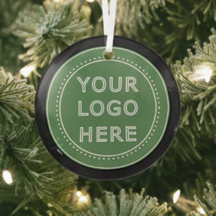 Elegant & Sleek Black QR Code Glass Ornament