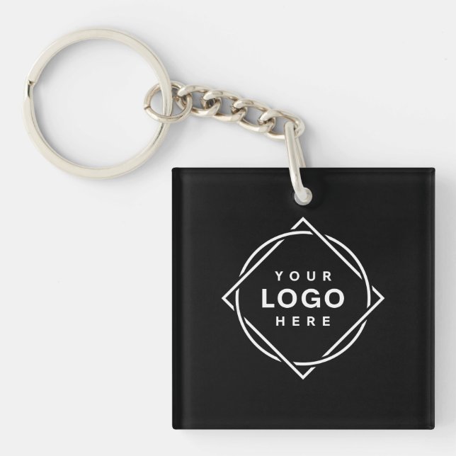 Elegant & Sleek Black QR Code Keychain (Front)