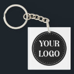 Elegant & Sleek Black QR Code Keychain<br><div class="desc">This design is accessible to all. Feel free to customize the logo,  images,  tStylish Black QR Code Design | Elegant Brandext,  and colors according to your preferences. Thank you very much.</div>