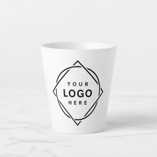 Elegant & Sleek Black QR Code Latte Mug (Front)