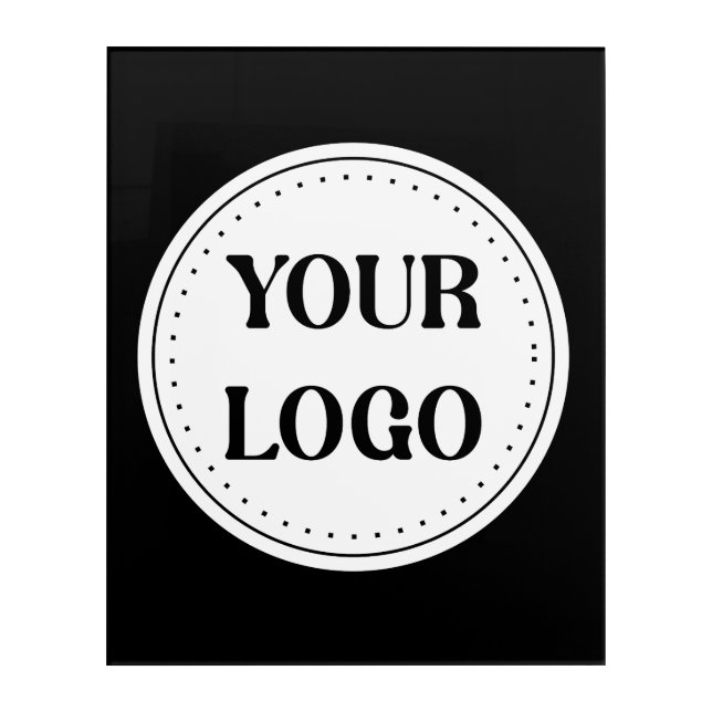 Elegant & Sleek Black QR Code Logo Design Acrylic Print (Front)