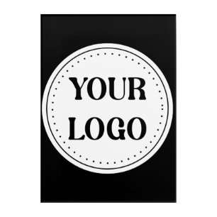 Elegant & Sleek Black QR Code Logo Design Acrylic Print