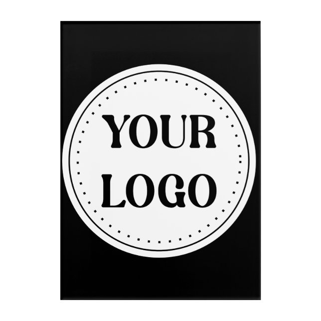 Elegant & Sleek Black QR Code Logo Design Acrylic Print (Front)
