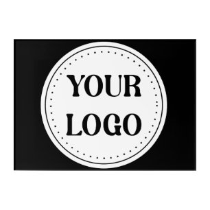 Elegant & Sleek Black QR Code Logo Design Acrylic Print