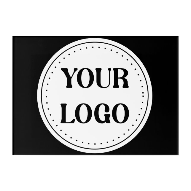 Elegant & Sleek Black QR Code Logo Design Acrylic Print (Front)