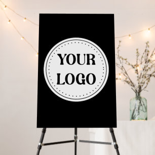 Elegant & Sleek Black QR Code Logo Design Foam Board