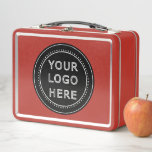 Elegant & Sleek Black QR Code Metal Lunch Box<br><div class="desc">This design is accessible to all. Feel free to customize the logo,  images,  tStylish Black QR Code Design | Elegant Brandext,  and colors according to your preferences. Thank you very much.</div>
