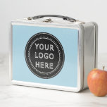 Elegant & Sleek Black QR Code Metal Lunch Box<br><div class="desc">This design is accessible to all. Feel free to customize the logo,  images,  tStylish Black QR Code Design | Elegant Brandext,  and colors according to your preferences. Thank you very much.</div>