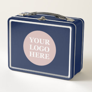 Elegant & Sleek Black QR Code Metal Lunch Box