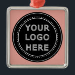 Elegant & Sleek Black QR Code Metal Ornament<br><div class="desc">This design is accessible to all. Feel free to customize the logo,  images,  tStylish Black QR Code Design | Elegant Brandext,  and colors according to your preferences. Thank you very much.</div>