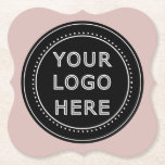 Elegant & Sleek Black QR Code Paper Coaster<br><div class="desc">This design is accessible to all. Feel free to customize the logo,  images,  tStylish Black QR Code Design | Elegant Brandext,  and colors according to your preferences. Thank you very much.</div>