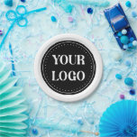 Elegant & Sleek Black QR Code Paper Plates<br><div class="desc">This design is accessible to all. Feel free to customize the logo,  images,  tStylish Black QR Code Design | Elegant Brandext,  and colors according to your preferences. Thank you very much.</div>
