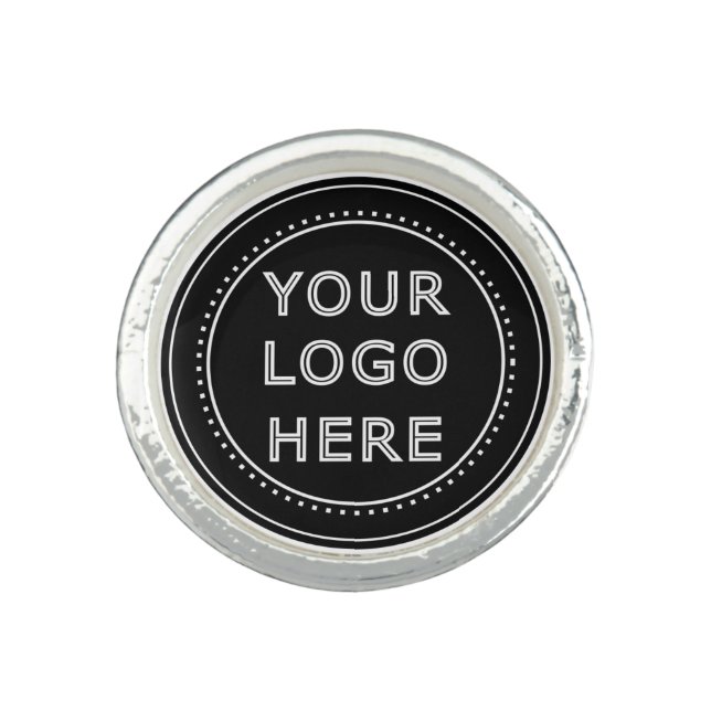 Elegant & Sleek Black QR Code Ring (Front)