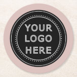 Elegant & Sleek Black QR Code Round Paper Coaster<br><div class="desc">This design is accessible to all. Feel free to customize the logo,  images,  tStylish Black QR Code Design | Elegant Brandext,  and colors according to your preferences. Thank you very much.</div>