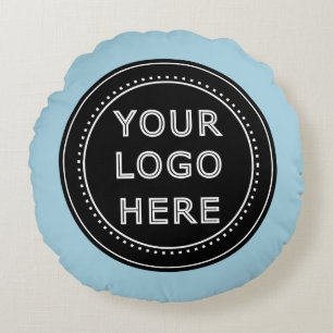 Elegant & Sleek Black QR Code Round Pillow