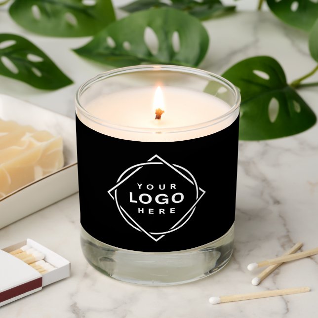 Elegant & Sleek Black QR Code Scented Candle (Lit)