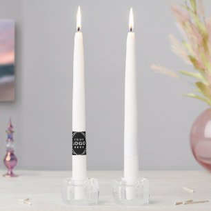 Elegant & Sleek Black QR Code Taper Candle