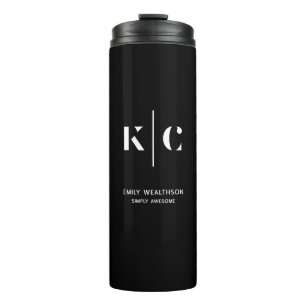 Elegant & Sleek Black QR Code Thermal Tumbler