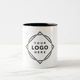 Elegant & Sleek Black QR Code Two-Tone Coffee Mug