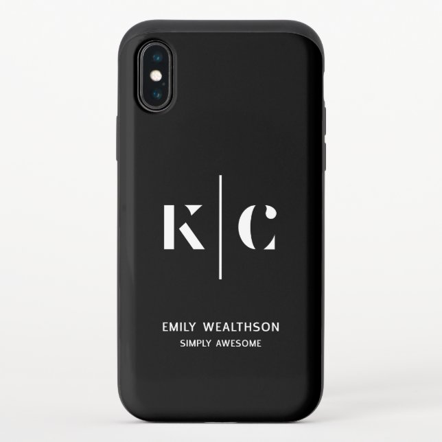 Elegant & Sleek Black QR Code Uncommon iPhone Case (Back)