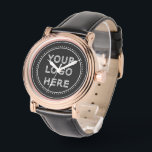 Elegant & Sleek Black QR Code Watch<br><div class="desc">This design is accessible to all. Feel free to customize the logo,  images,  tStylish Black QR Code Design | Elegant Brandext,  and colors according to your preferences. Thank you very much.</div>