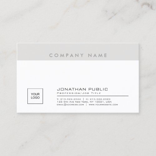 Elegant Sleek Creative Company Logo Plain Graceful Business Card