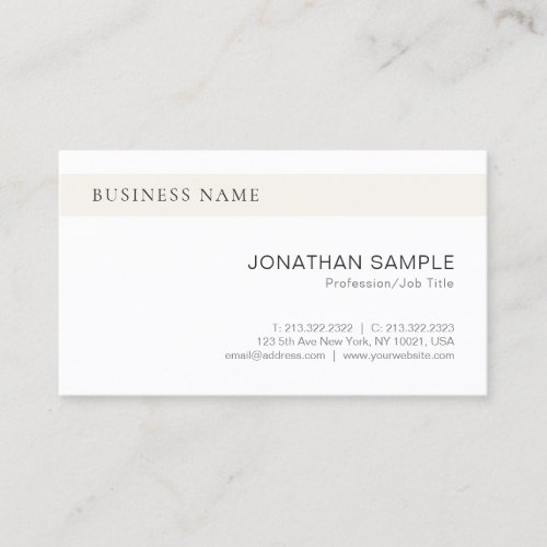 Elegant Sleek Design Modern Chic Plain Trendy Business Card