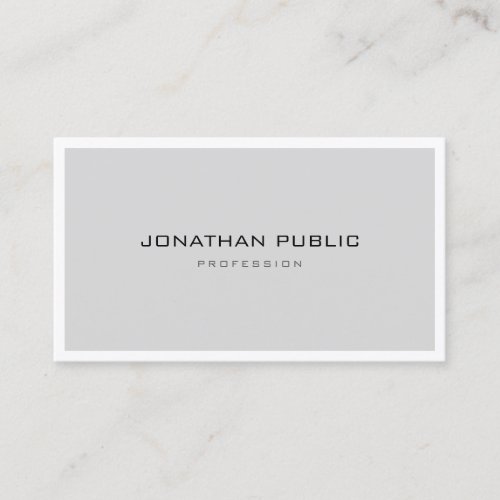 Elegant Sleek Design Modern Grey White Minimalist Business Card