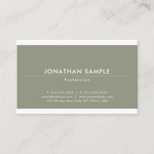 Elegant Sleek Design Modern Plain Luxury Trendy Business Card