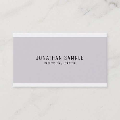 Elegant Sleek Design Modern Plain Professional Business Card