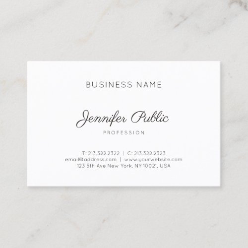 Elegant Sleek Design Professional Modern Plain Business Card