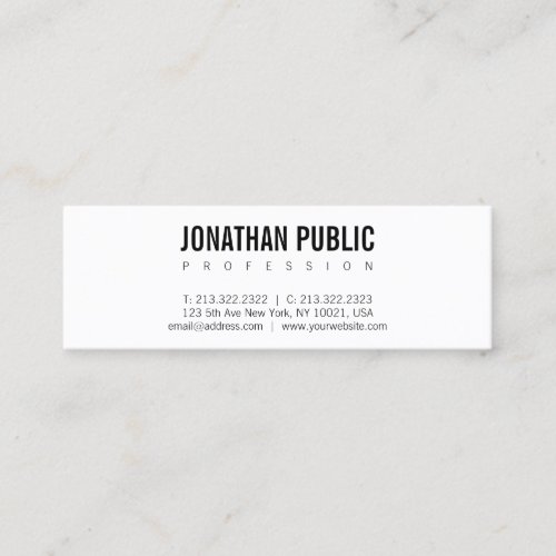 Elegant Sleek Design Professional Modern Plain Mini Business Card