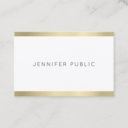 Elegant Sleek Design Professional Plain Gold Look Business Card