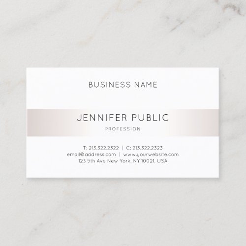 Elegant Sleek Faux Silver Plain Luxury Modern Chic Business Card