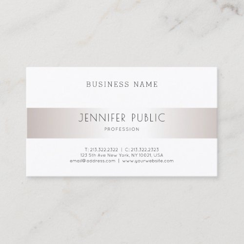 Elegant Sleek Modern Design Professional Silver Business Card