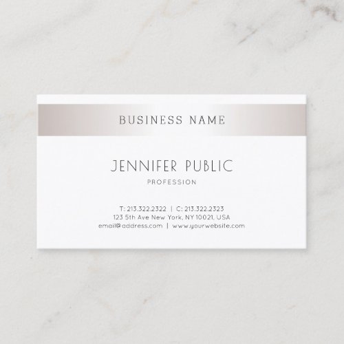 Elegant Sleek Modern Design Trendy Silver Plain Business Card
