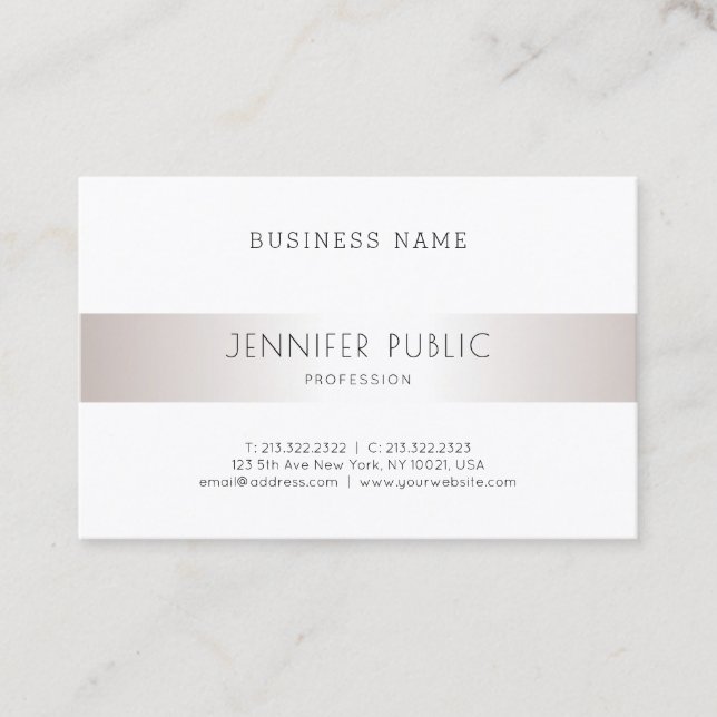 Elegant Sleek Modern Design Trendy Silver Plain Business Card (Front)