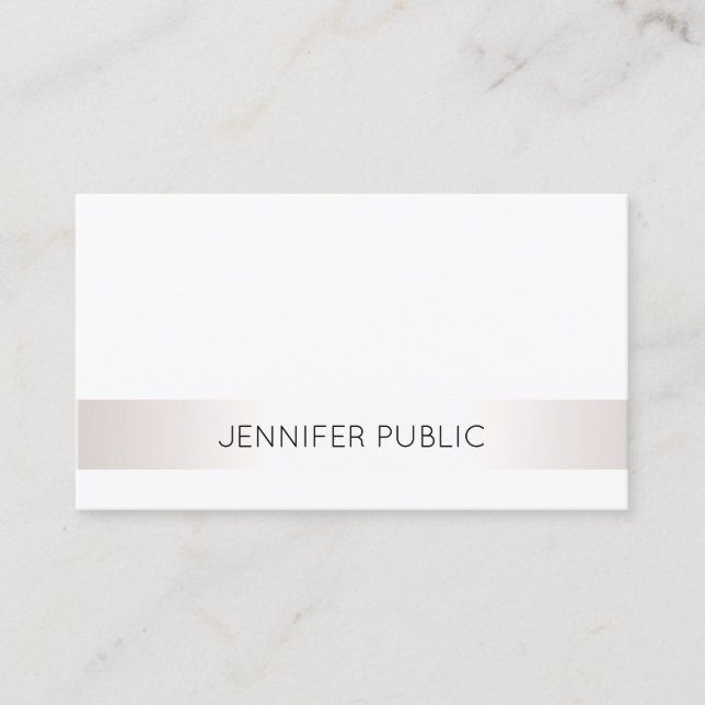 Elegant Sleek Modern Luxury Faux Silver Plain Business Card (Front)