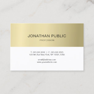 Elegant Sleek Plain Gold Look Luxury Modern Design Business Card