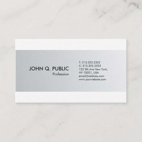Elegant Sleek Plain Modern Professional Luxury Business Card