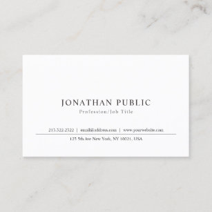 Elegant Sleek Plain Professional Classic Design Business Card