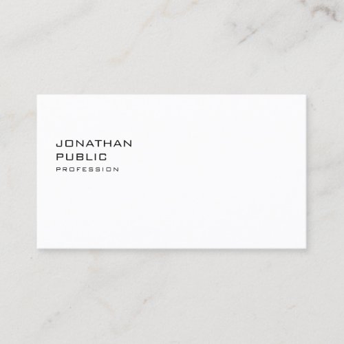 Elegant Sleek Plain Professional Modern Minimalist Business Card