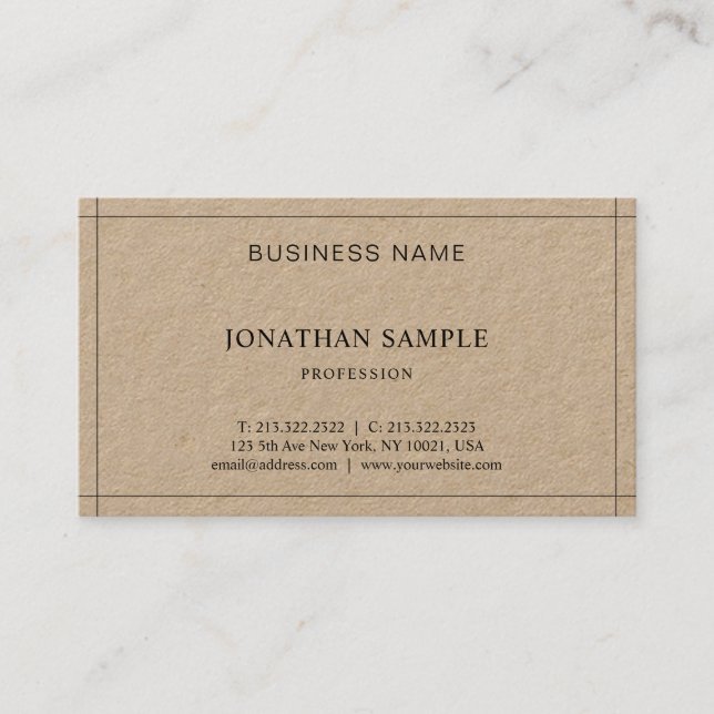 Elegant Sleek Professional Modern Plain Luxury Business Card (Front)