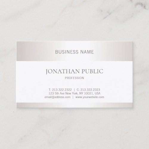 Elegant Sleek Professional Plain Design Silver Business Card