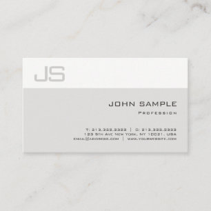 Elegant Sleek Professional Unique Monogram Plain Business Card