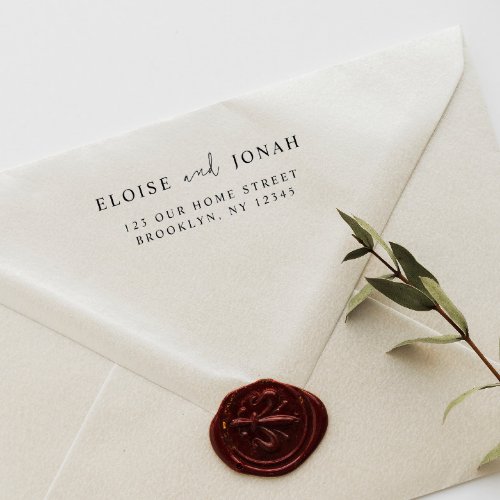 Elegant Sleek Stylish Modern Wedding Couple Simple Rubber Stamp
